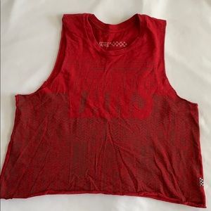 Vans Red Muscle Tank Top crop-top